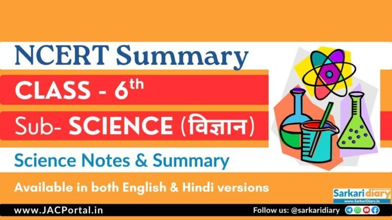 NCERT Class 6 Science Notes PDF [Chapter-wise Summary Download] - JAC ...