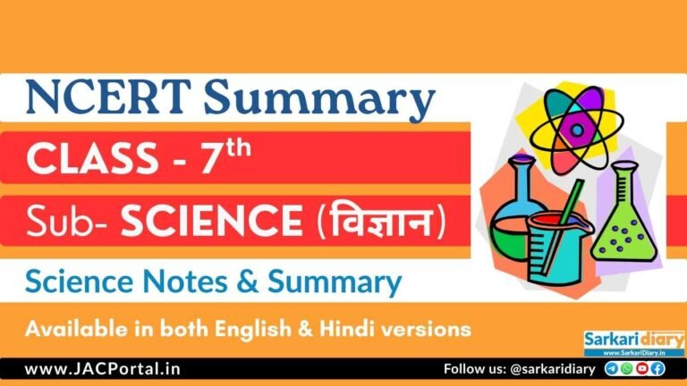 NCERT Class 7 Science Notes PDF [Chapter-wise Summary Download] - JAC ...